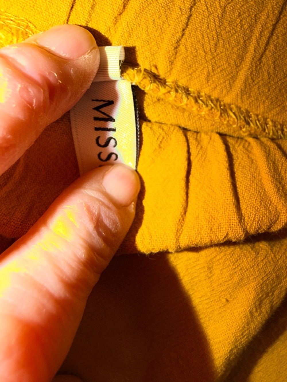 Miss look Mustard Wide-Leg cotton Blend Pants size Sm - Picture 3 of 7